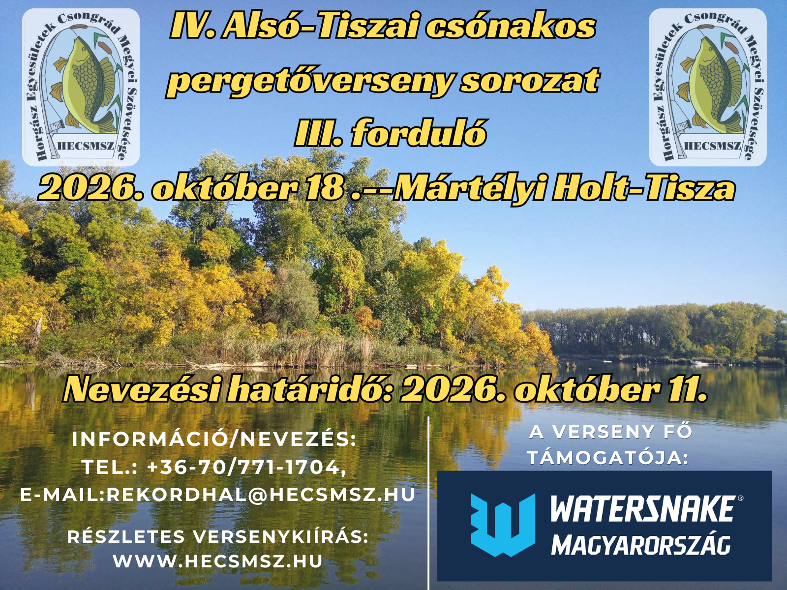 Csónakos pergető horgászverseny-Mártély-versenykiírás